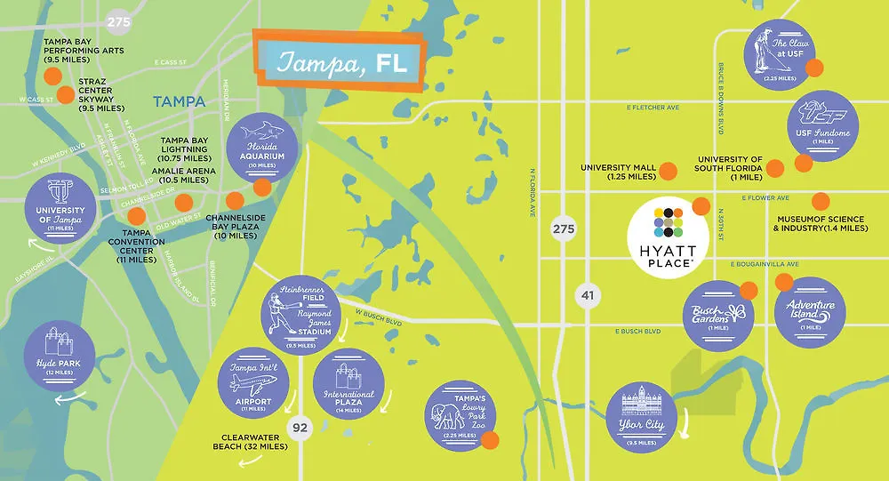 Hyatt Place Tampa Busch Gardens 3*,
